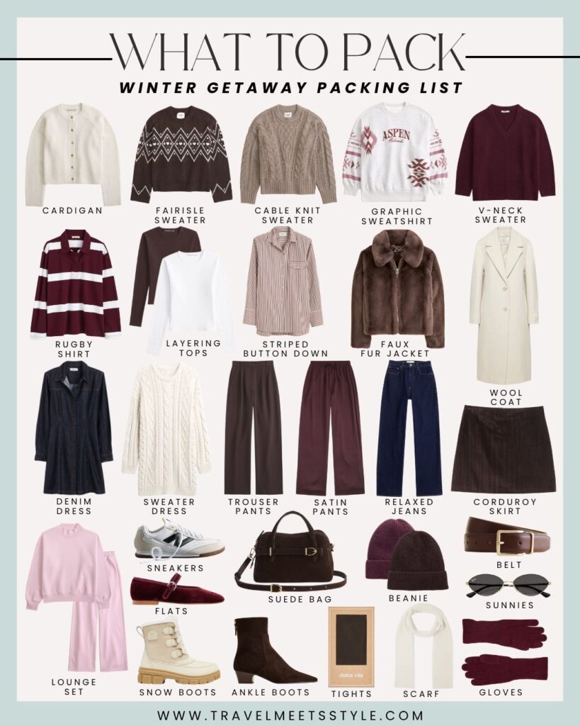winter packing list women