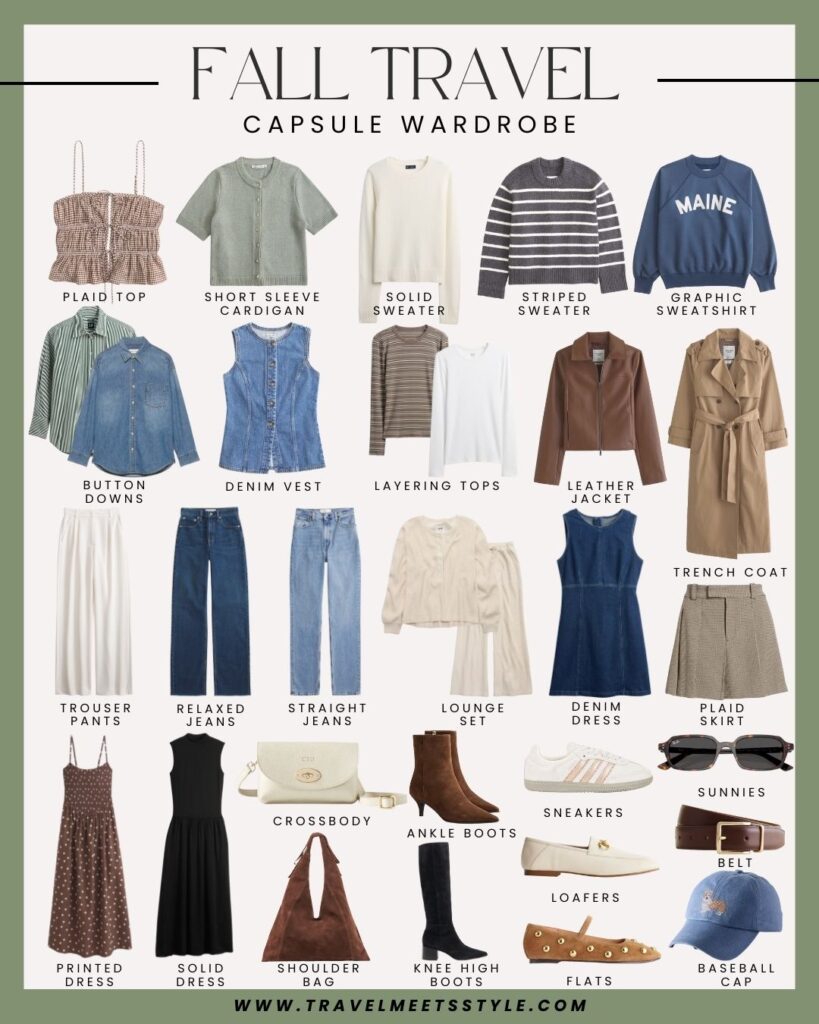 fall travel capsule wardrobe