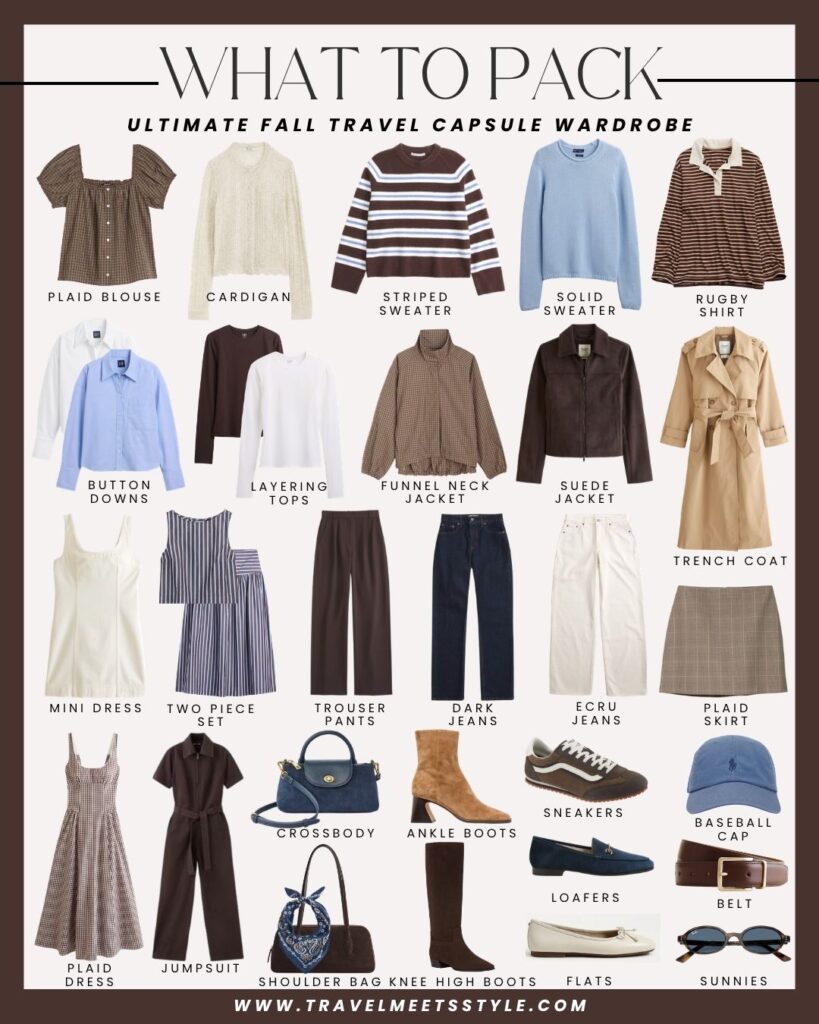 fall travel capsule wardrobe
