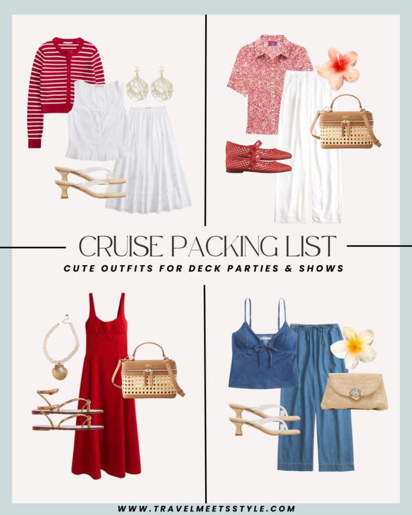 Cute cruise outfits for deck parties and shows