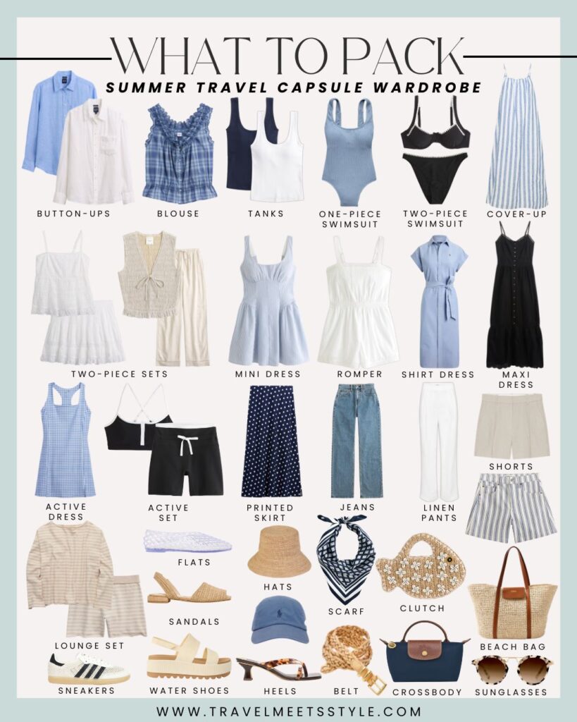 Summer travel capsule wardrobe key items