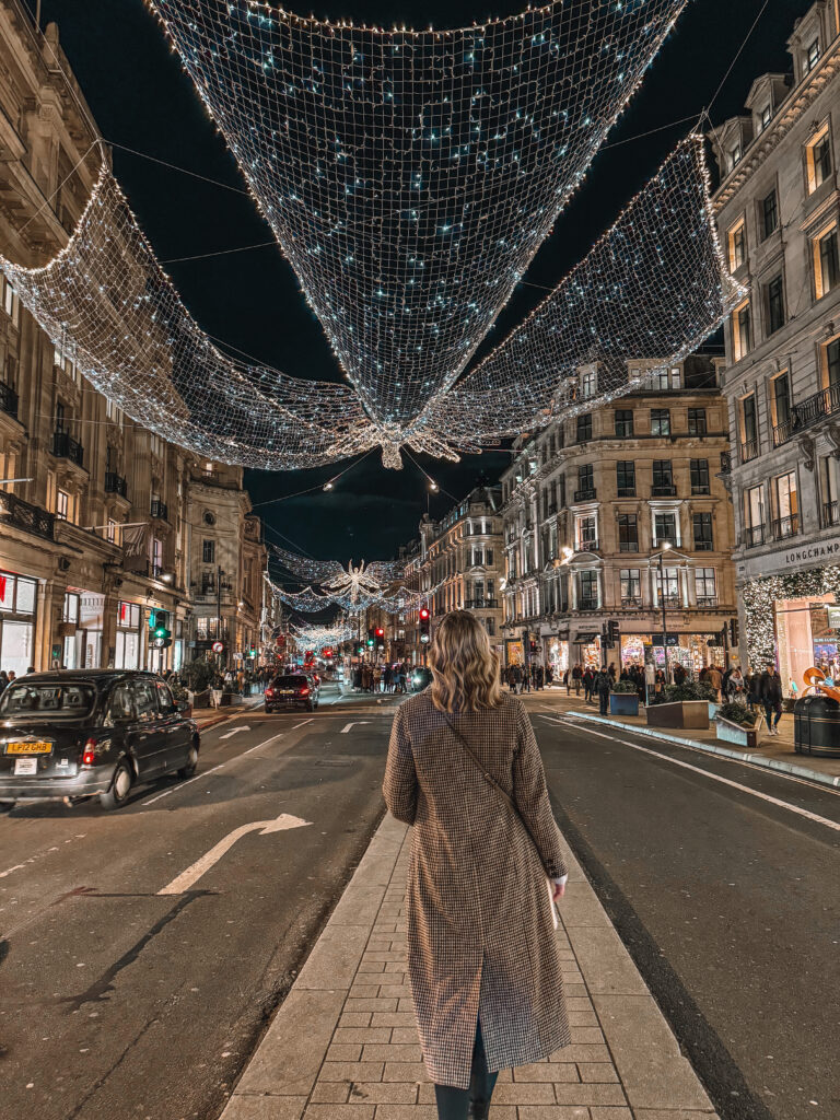 Christmas lights in London, England