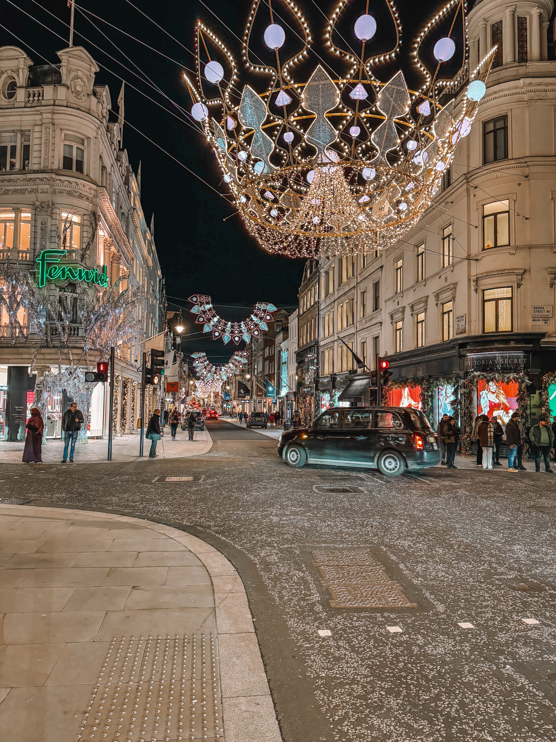 Christmas lights in London, England
