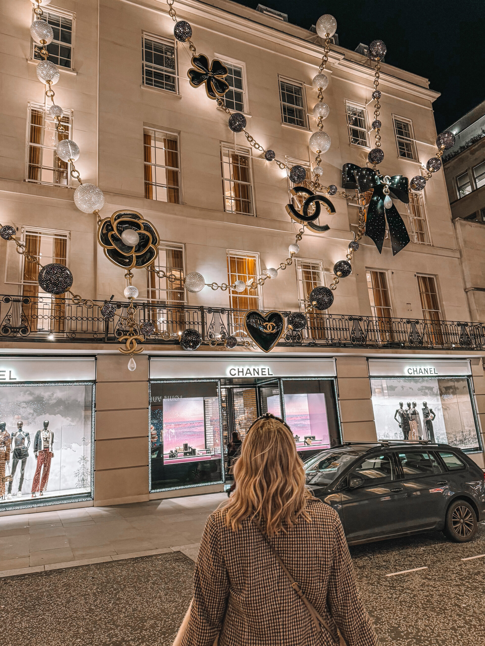 Christmas lights in London, England