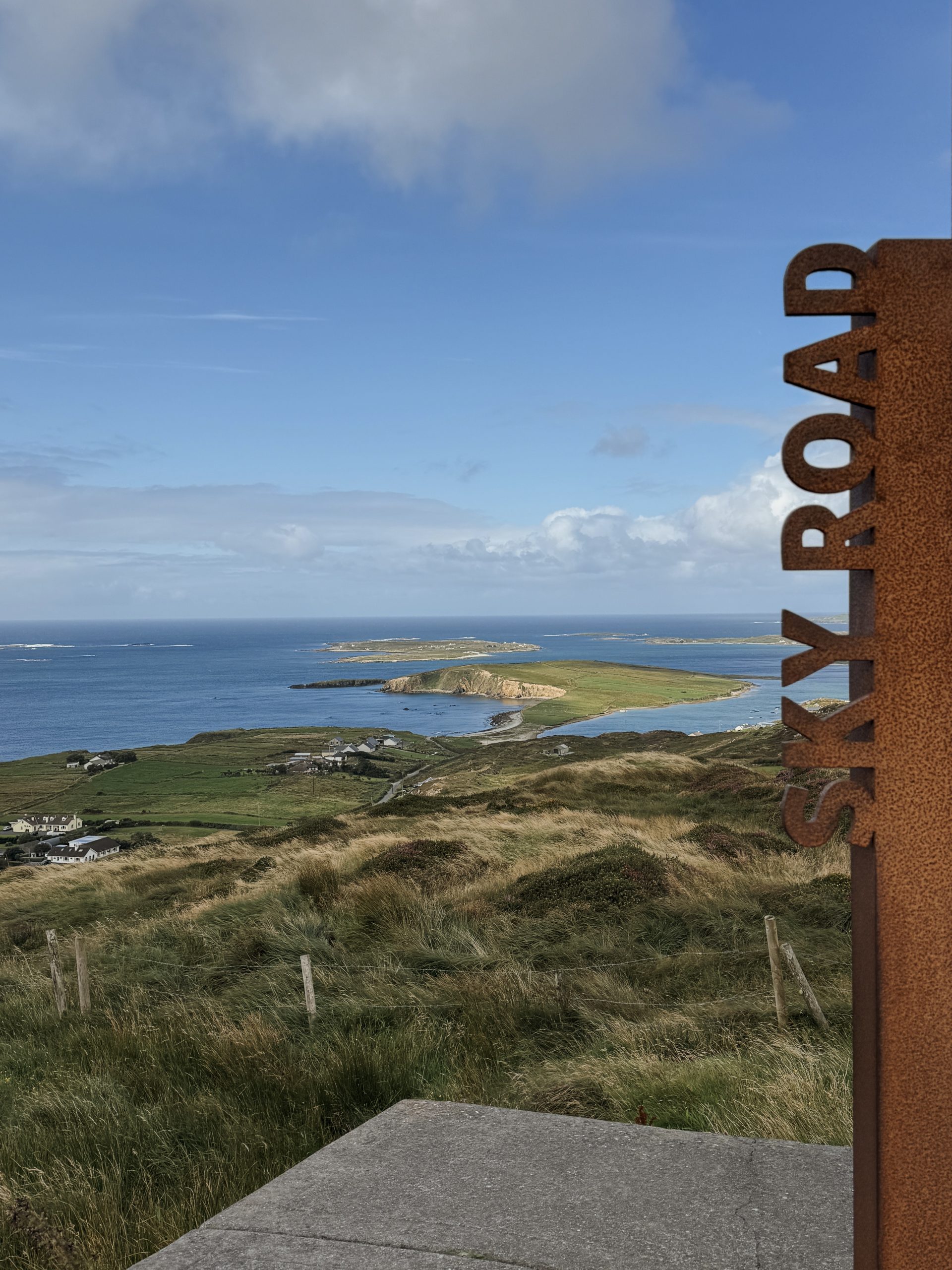 Sign at Upper Sky Road on the Connemara Loop in Ireland