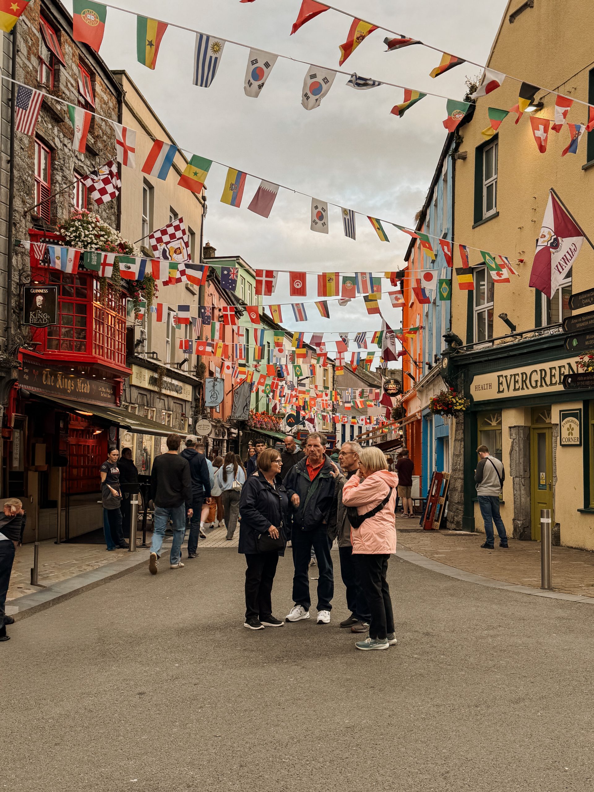 Colorful streets of the Latin Quarter in Galway, Ireland