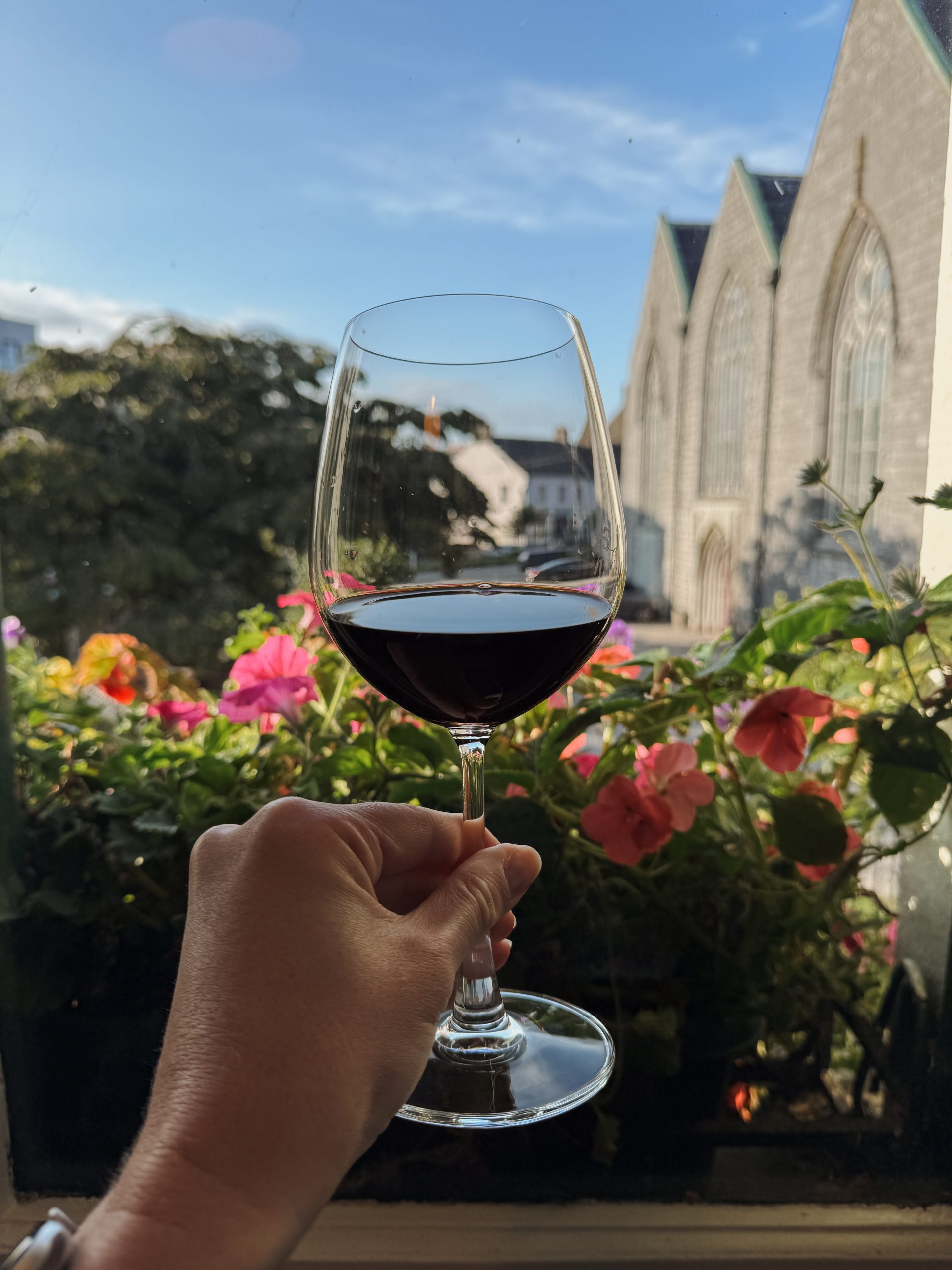 Glass of red wine at Sheridan's Wine Bar in Galway, Ireland
